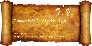 Tamaskó Vitália névjegykártya